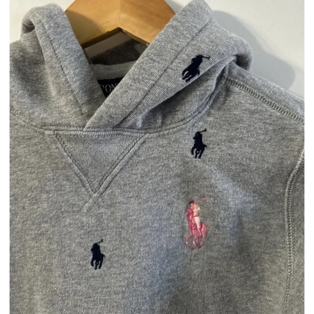 Kids RARE Ralph Lauren Pink Pony Club 20 Years Cotton-Blend Hoodie Sm 8 Fleece